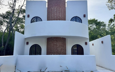 #106 Puerto Morelos Regatta - 3 BD 4 BA Condo Villa Mediterania Mediterranian extierior view of the front of the house