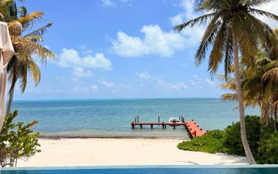 #20 Mistral Costa Mujeres - Luxury Waterfront Condo view of the beach and dock from the pool