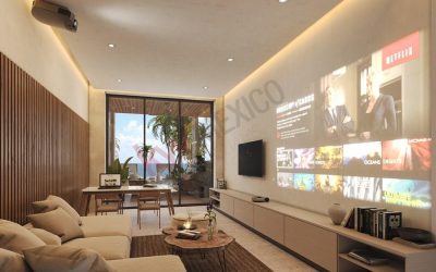 #27 Puerto Morelos - Luxury Beachfront Apartment Nalú living room entertainment center