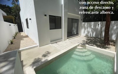 #40 Puerto Morelos - Aldea Umm private pool and lounge area in the back yard