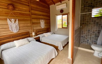 Botique Hotel Holbox guest room with air conditioning and en suite bathroom