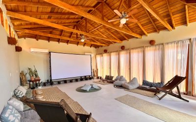 Botique Hotel Holbox multi-purpose space for movie nights yoga or other gatherings with family or friends