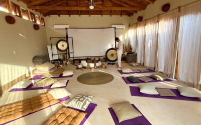 Botique Hotel Holbox yoga studio with air conditioning and ceiling fans